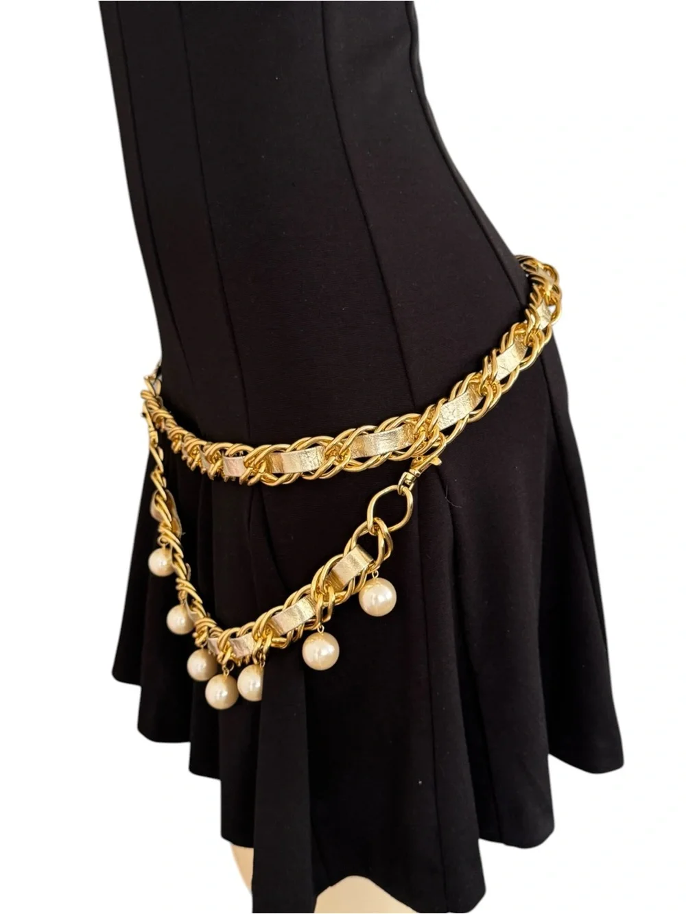 BGBGeneration Gold Chain Pearl Drop Waist Belt - Women Accessories